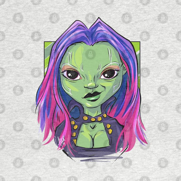 Pop Culture Caricature #4 - Gamora by yazgar